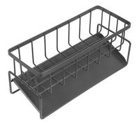 Sosoport Porta Spugna da Cucina Multifunzionale Grigio Scolapiatti Integrato Organizer per Lavello e Porta Strofinacci Salvaspazio Supporto Stabile per Spugne e Utensili da Pulizia