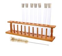 Sosoport Provette Con Tappo in Vetro Kit Provette e Rack Spazzola Per Pulizia Per Esperimenti Scientifici Laboratorio Casa Scuola Università Completo