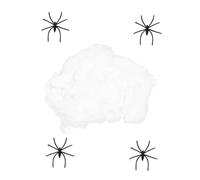 Sosoport Ragnatela Decorativa Ragni Finti per Halloween Accessorio per Feste Materiale Plastica e Cotone Leggero e Resistente per Interni ed Esterni