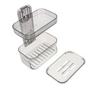 Sosoport Sapone Da Parete Porta Spugna Adesiva Portasapone Per Le Portasapone a Parete Portasapone Drenante Portasapone Per Lavello Da Cucina L'animale Domestico Grigio Chiaro