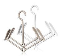 Sosoport Set 2 Ganci Appendiscarpe in Plastica Bianco e Beige, Organizer e Stendibiancheria per Scarpe Drenaggio Rapido, Salvaspazio e Versatile per Armadio, Ingresso e Asciugatrice