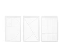 Sosoport Set 3 Pezzi Righelli Trasparenti Rapporto Dorato, Strumento Composizione Fotografica e Artistica, Righello Plastica Portatile per Schizzi e Layout Precisi