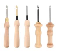 Sosoport Set 5 Aghi da Ricamo Manico in Legno, Strumento Punch Needle per Cucito Fai da Te, Ago da Cucito per Ricamo Manuale su Tessuti e Lana, Utensile Artigianale per Stile Stile Casuale