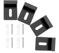 Sosoport Set da 4 Staffe per Specchi da Parete in Acciaio Inox 304 Nero Clip per Montaggio Robusto di Specchi Grandi e Pesanti Ganci Multiuso per Espositori e Piastrelle Installazione