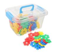 Sosoport Set di Blocchi da Costruzione in Plastica 70 Pezzi a Forma di Foglia e Fiocco di Neve Scatola Contenitore per Gioco Educativo Stem e Attività Creative per Bambini