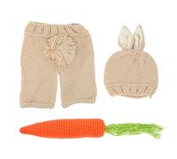 Sosoport Set Fotografico Bimbo in Lana Carota, Cappello e Pantaloni | Accessorio Pasquale per Ragazzo Ragazza, Design Tenero e Delicato, Morbido e Confortevole per Foto Ricordo