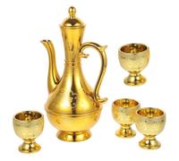 Sosoport Set Tazze per Rito Buddhista, Coppa Offerta, PP Oro | Finitura Retrò e Solenne, Parole Auspicio Incise, per Altare Domestico e Meditazione, Compatto
