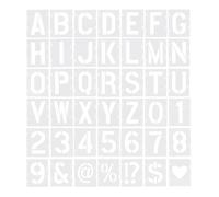 Sosoport Stencil Lettere per Artigianato 42 Pezzi in Pet Riutilizzabili Grandi 5 Cm per Pittura su Legno e Pirografia Set Completo per Progetti Creativi e Decorazioni Casa