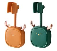 Sosoport Supporti per Soffioni Doccia Regolabili da Parete Base senza Forature in Plastica Resistente Set 2 Pezzi per Bagno Angolazione Personalizzabile Compatibile Doccette Manuali