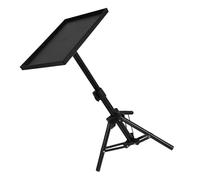 Sosoport Supporto in Nero Regolabile 30-50cm a Treppiede per Proiettore | Piano Antiscivolo in Abs e Ferro, Stabilità Elevata, Uso a Terra o Accanto al Ripiano