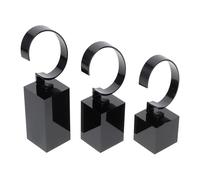 Sosoport Supporto per Orologi in Acrilico Nero Set da 3 Pezzi Base Espositiva per Bracciali Rigidi e Portagioielli Semplice Organizer Compatto per Esposizione Orologi e Gioielli da Uomo