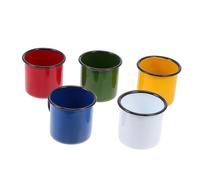 Sosoport Tazze Smaltate Piccole Vintage, Set Da 5 Pezzi Manico Resistente Al Calore, Tazzine Per Bevande Calde, Uso Domestico e Campeggio, Bordo Liscio Ergonomico in Materiale Smaltato