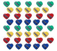 Sosoport Temperamatite Manuale per a Forma di Cuore Temperamatite Piccolo Portatile Colorato Set da 40 Pezzi per Uso Scolastico e Artistico Punta Regolabile