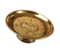 Sosoport Vassoio Dorato Sacrificale per Frutta Buddhista in Portafrutta Lotus per Offerte Religiose e Decorazione Casa Elegante e Compatto