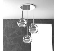 SOSP. CROMO TONDA 3 LUCI VETRI TUTTI GRANDE CROMO 1155CR-S3 TG-CR