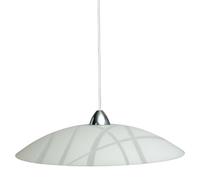 Argonauta Sospensione in lastra di vetro bianco con cornice cromata diam.50xh.18 cm