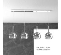 SOSP. OTTONE SAT. RETTANGOLARE 4 LUCI VETRI TUTTI PICCOLO CROMO 1155OS-S4 RP-CR