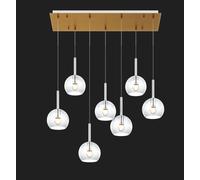 SOSP. OTTONE SAT. RETTANGOLARE 7 LUCI VETRI TUTTI PICCOLO CROMO 1155OS-S7 RP-CR