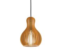 Sospensione Industrial-Minimal Citrus-3 Legno Marrone 1 Luce E27