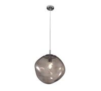 Sospensione 1 Luce GRANDE Struttura Sfera Vetro Cristallo SAXA Diametro 35xh 38 cm con Filo Max 220 E27 1 x Max 60 Watt 2,5 kg colore vetro cristallo Fume fumè