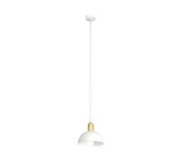Sospensione 1 Luce Idunn In Acciaio Bianco E Oro Diffusore A Cupola