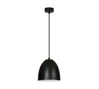Sospensione 1 Luce Reartù In Acciaio Nero A Cupola Nero E Bianco