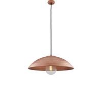 Sospensione 1 Luce Sender In Ferro Laccato Nero Con Decoro Rame