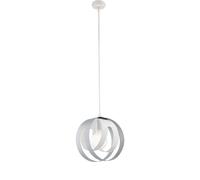 Sospensione 1 Luce Tobias Ferro Laccato Bianco E Grigio Taglio Laser