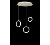 SOSPENSIONE 3 LUCI PINTA ORO LED 3000K 1470LM 25W DIMMERABILE SENZA VETRO DIMMERABILE