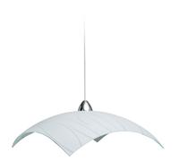 Sospensione 50X50 1xE27 Montatura Bianco-Cromo Vetro Lastra Bianco E-Energy Simone