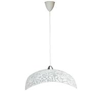 Sospensione 50X50 1xE27 Montatura Cromo-Trasparente Vetro Lastra Bianco E-Energy Corinna