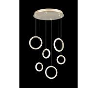 SOSPENSIONE 6 LUCI PINTA ORO LED 3000K 2520LM 42W DIMMERABILE SENZA VETRO DIMMERABILE