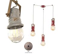 SOSPENSIONE A 3 LUCI URBAN VINTAGE TORTORA C1841(VIT)