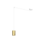 Sospensione A Ragno In Acciaio Bianco E Oro 1 Luce Tracker Con Cavo 3 Metri