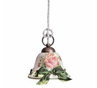 Sospensione a una lampada da interno in materiale Ceramico NAPOLI CLASSIC Diametro ? 15xh15cm peso 1 kg - Attacco Lampada E 14 Vintage Tortora multicolor