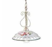 Sospensione a una lampada da interno in materiale Ceramico NAPOLI CLASSIC Diametro ? 33xh36 cm peso 3,3 kg - Attacco Lampada E 27 Vintage Tortora multicolor