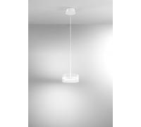 Sospensione Aere in alluminio colore bianco 1 luce a LED 14W 1120LM - 3000K diffusore in vetro dimmerabile
