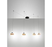 Sospensione Ambra 4 Luci Arabella Fabas Alta Regolabile Stile Elegante Moderne