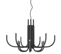 SOSPENSIONE ART NOUVEAU 12 BRACCETTI A LED 3000K 1860LM 35W DIMMERABILE D.78CM NERO