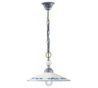 Lampadario Classico Asti Metallo E Ceramica Nero Sfumato Argento 1 Luce E27