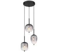 Sospensione Attila 3 luci Ø 460x1200 mm Nero satin opaco