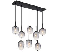 Sospensione Attila 8 luci 1025x325x1200 mm Nero satin opaco