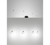 Fabas Luce Arabella sospensione decentrata 4 luci, bianca Fabas Luce