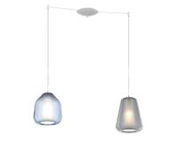 SOSPENSIONE BIANCO 2 LUCI SPOSTABILE VETRI BETA BL + GAMMA FU 1176BI-S2 S BG-MC