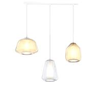 SOSPENSIONE BIANCO 3 LUCI RETTANGOLARE VETRI ALPHA AM + BETA AM + GAMMA TR 1176BI-S3 R ABG-TA