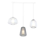 SOSPENSIONE BIANCO 3 LUCI RETTANGOLARE VETRI ALPHA TR + BETA TR + GAMMA FU 1176BI-S3 R ABG-TF