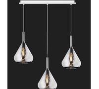 SOSPENSIONE BIANCO 3 LUCI RETTANGOLARE VETRI FUME 1177BI-S3 R-FU