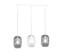 SOSPENSIONE BIANCO 3 LUCI RETTANGOLARE VETRI TR + 2X FU 1181BI-S3 R-TF