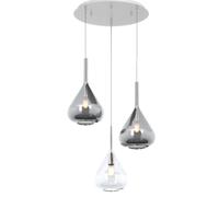 SOSPENSIONE BIANCO 3 LUCI TONDA VETRI TR + 2X FU 1177BI-S3 T-TF