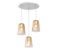 SOSPENSIONE BIANCO TONDA 3 LUCI AMBRA 1164BI-S3 T-AM